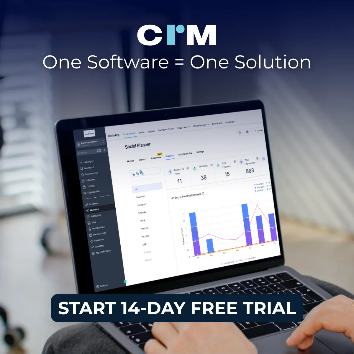 crm - One Software = One Solution. Start 14-day free trial