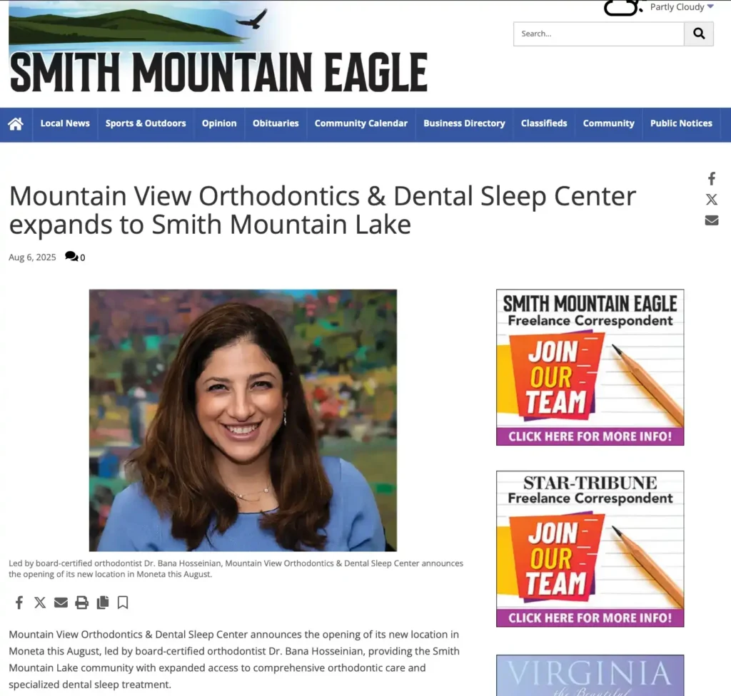 Mountain View Orthodontics and Sleep Center in Smith Mountain Eagle