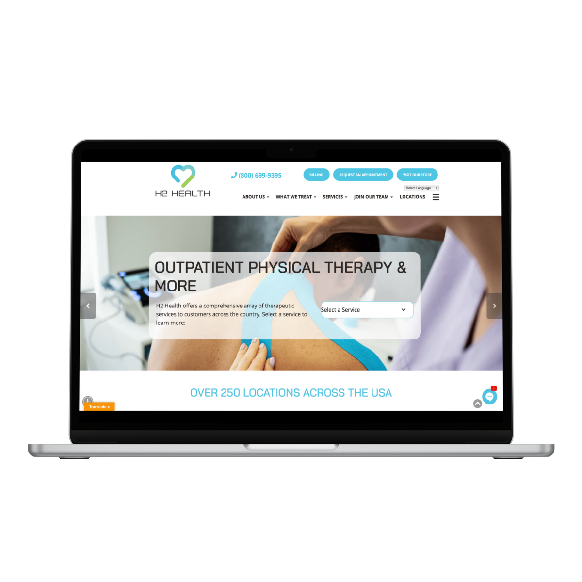 H2Health Web Design Portfolio Example