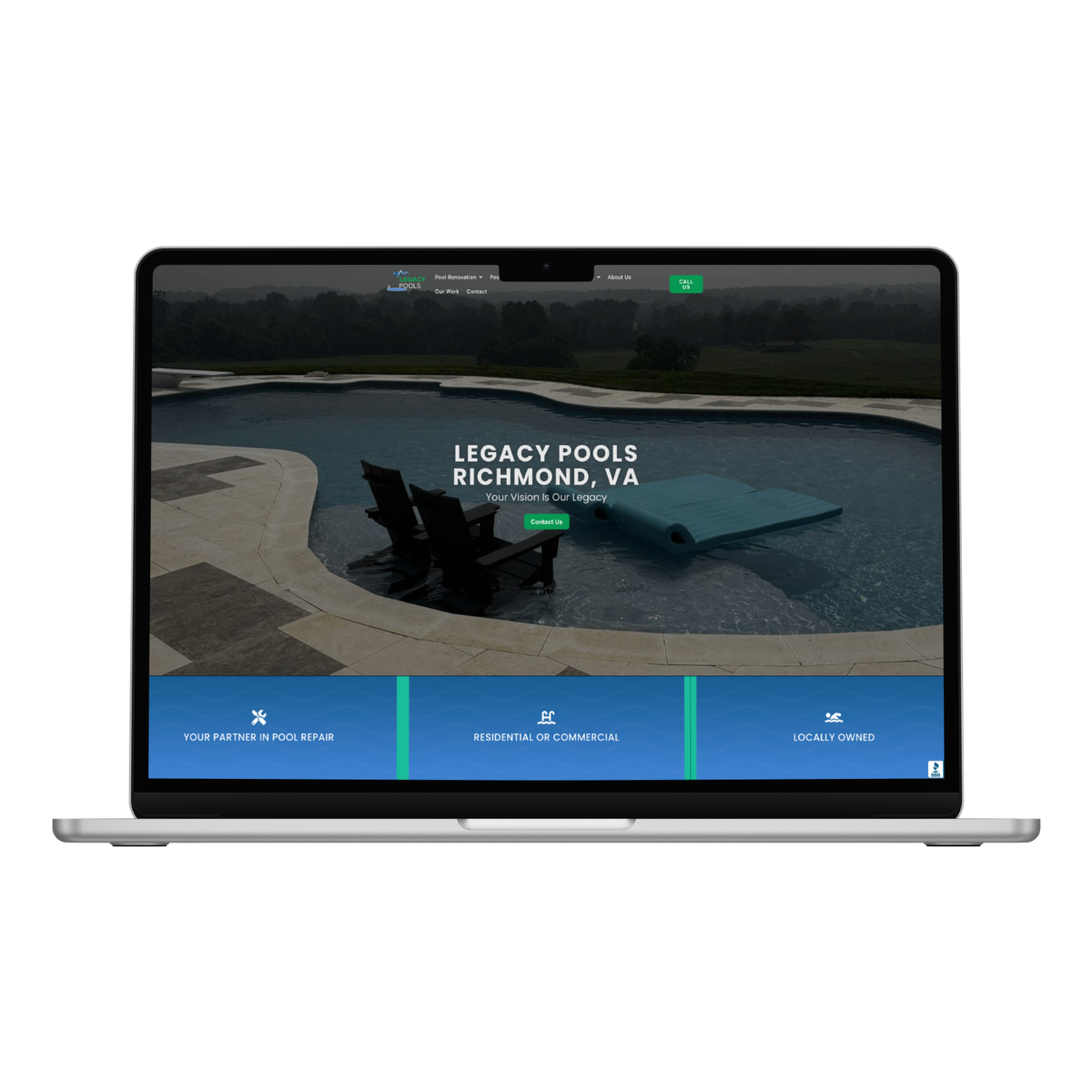 Legacy Pools Web Design Portfolio Example