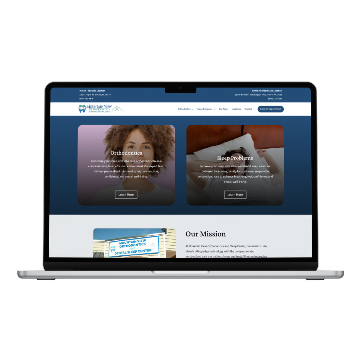 Mountain View Orthodontics Web Design Portfolio Example